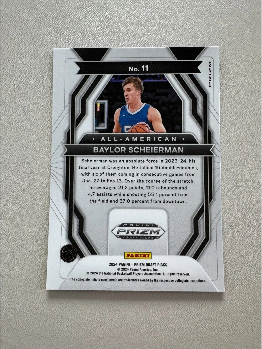 2024 - 2025 Panini Prizm Baylor Scheierman #11 Purple Wave Prizm Rookie Card NM+